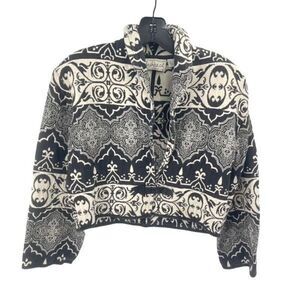 Flashback vintage Tribal Jacket Crop Woven Cotton tapestry coat Black Small